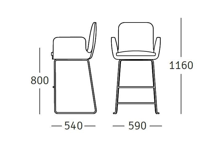 Тканевый табурет с подлокотниками ROSSIN Sofie ARCH-00097748 - Вид №4