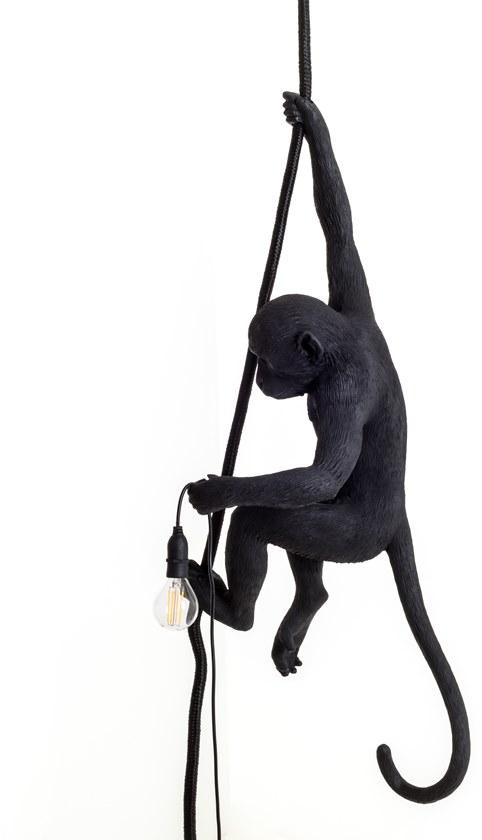 Seletti Подвесной светильник из пластмассы The monkey lamp black 14923 - Вид №2