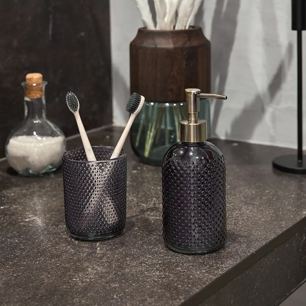 Дозатор для жидкого мыла MOROSHKA Barentsevo More - серый стеклянный 89355551 STLM-1000899 - Вид №4