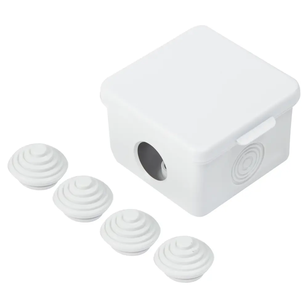 Распределительная коробка открытая TDM 65x65x50 мм 4 ввода IP54 цвет серый STLM-2079333 - Вид №1