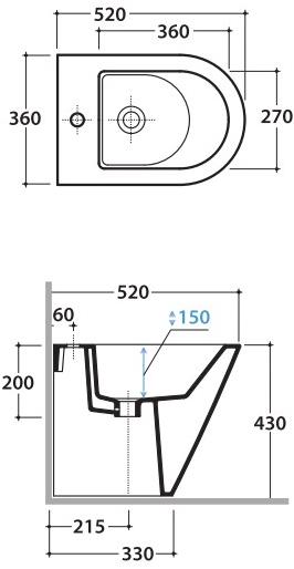 Fo009.bi / fo010.bi Биде напольное FORTY3 Ceramica Globo - Вид №5