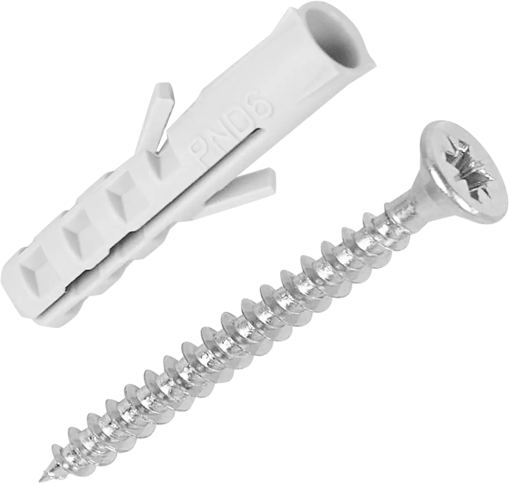 Дюбель нейлоновый Standers PND 6×30 мм с шурупами для бетона и кирпича 83387760