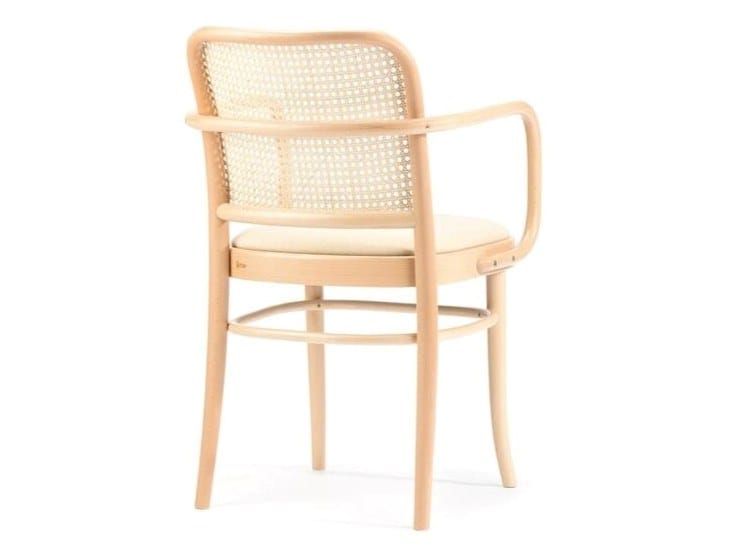 Венский деревянный и соломенный стул с подлокотниками TON 811 ARCH-00135550 - Вид №1