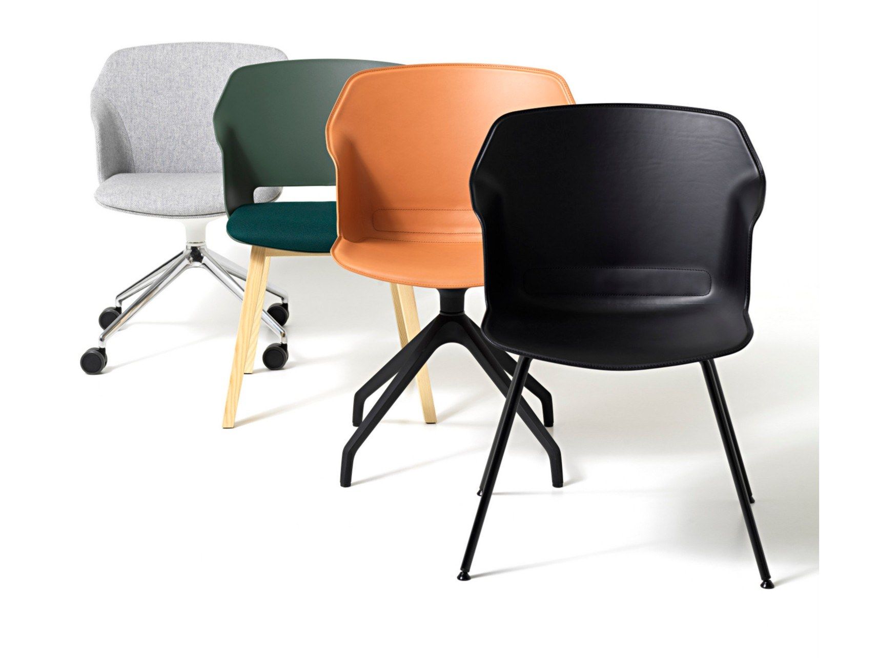 Кожаный операционный офисный стул с подлокотниками на насесте Diemme Clop ARCH-00037513 - Вид №3