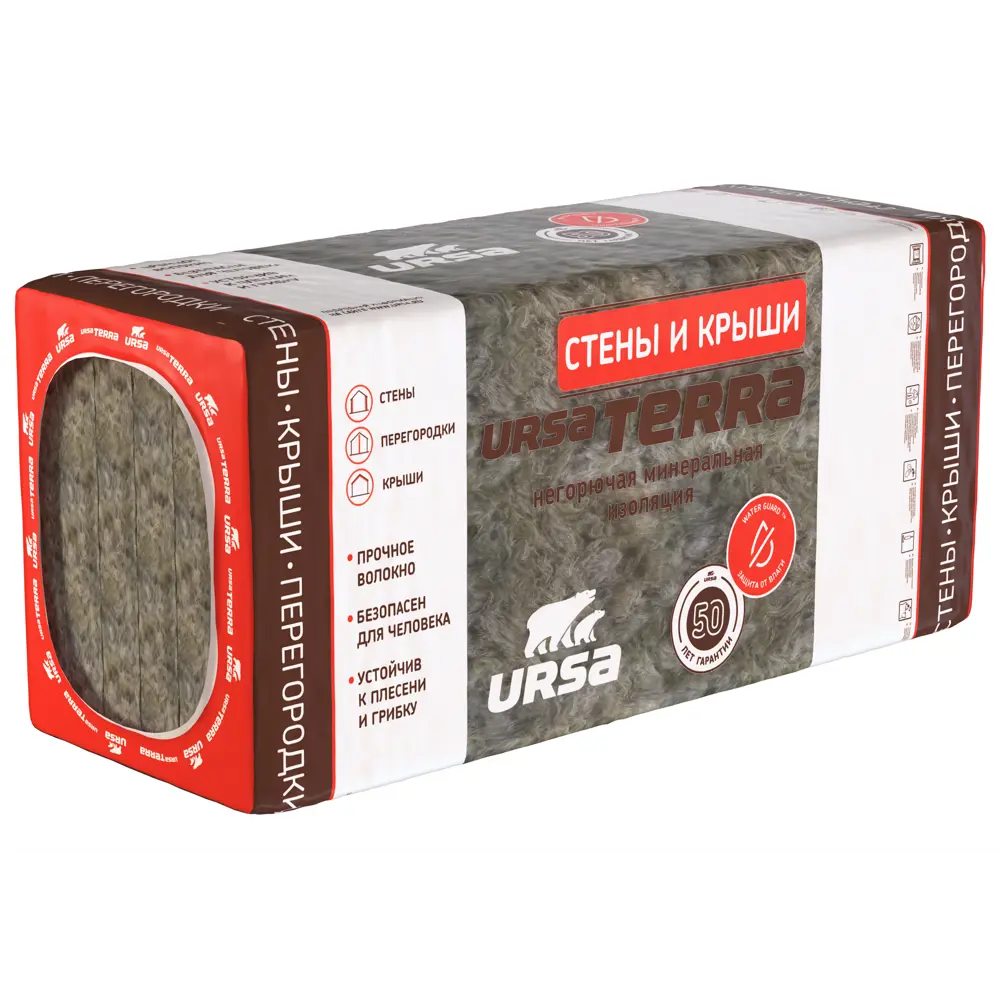 Утеплитель Ursa Стены и крыши 50 мм 7.6 м² STLM-2148805