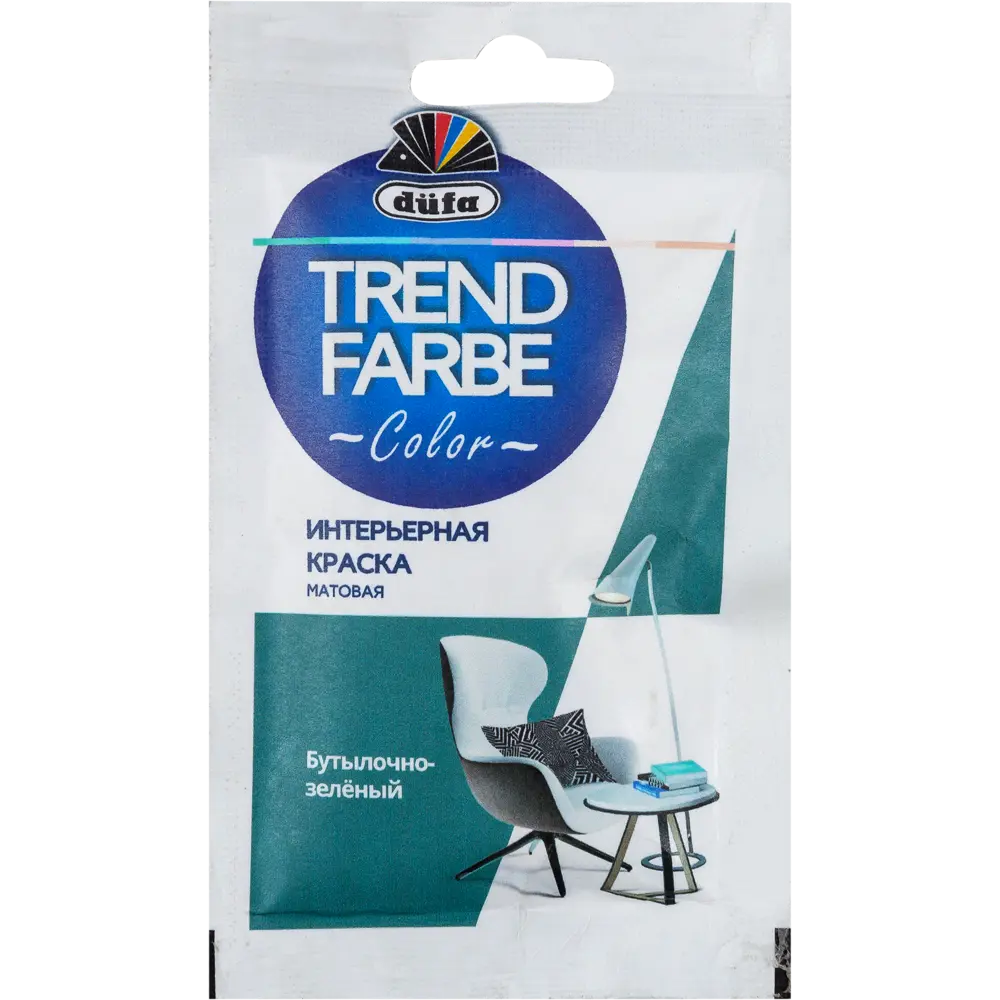 Краска для стен и потолков Trend Farbe цвет Бутылочно-зеленый 50 мл Dufa STLM-2185701