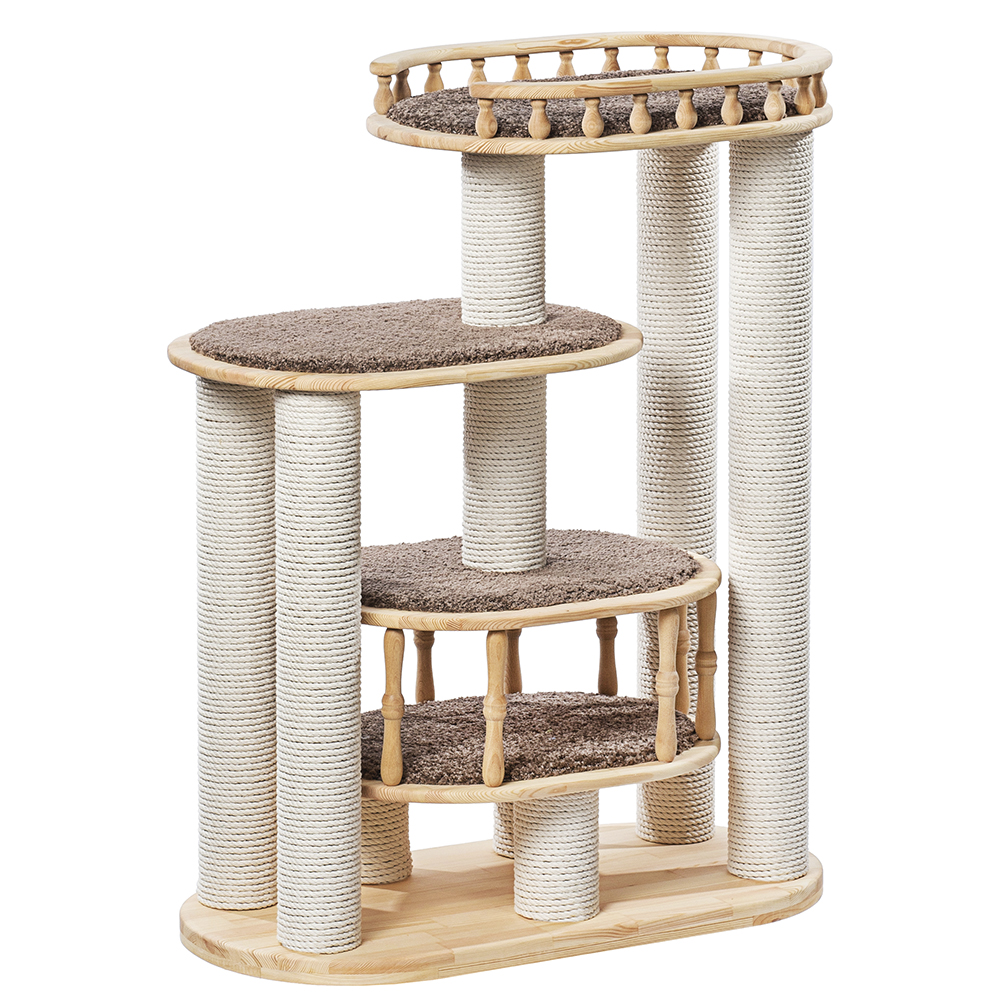 ПР0026169 Комплекс для кошек деревянный Деруша 100х42х110см ПУШОК 