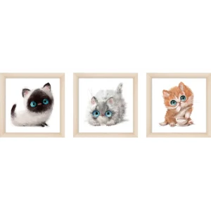 Модульная картина Котики 40x40 см 3 шт.