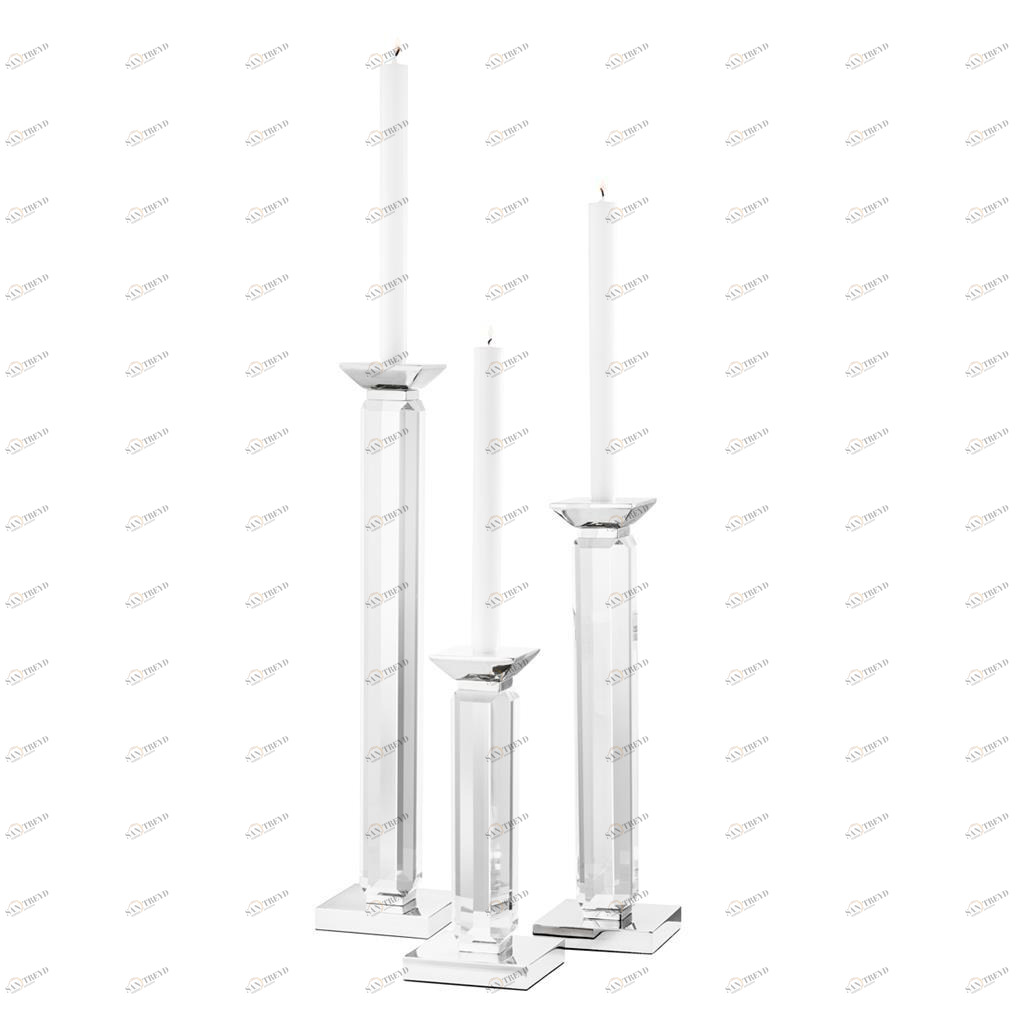 Подсвечники хрустальные 3 шт прозрачные Livia от Eichholtz EICHHOLTZ EICHHOLTZ 060377 Прозрачный 