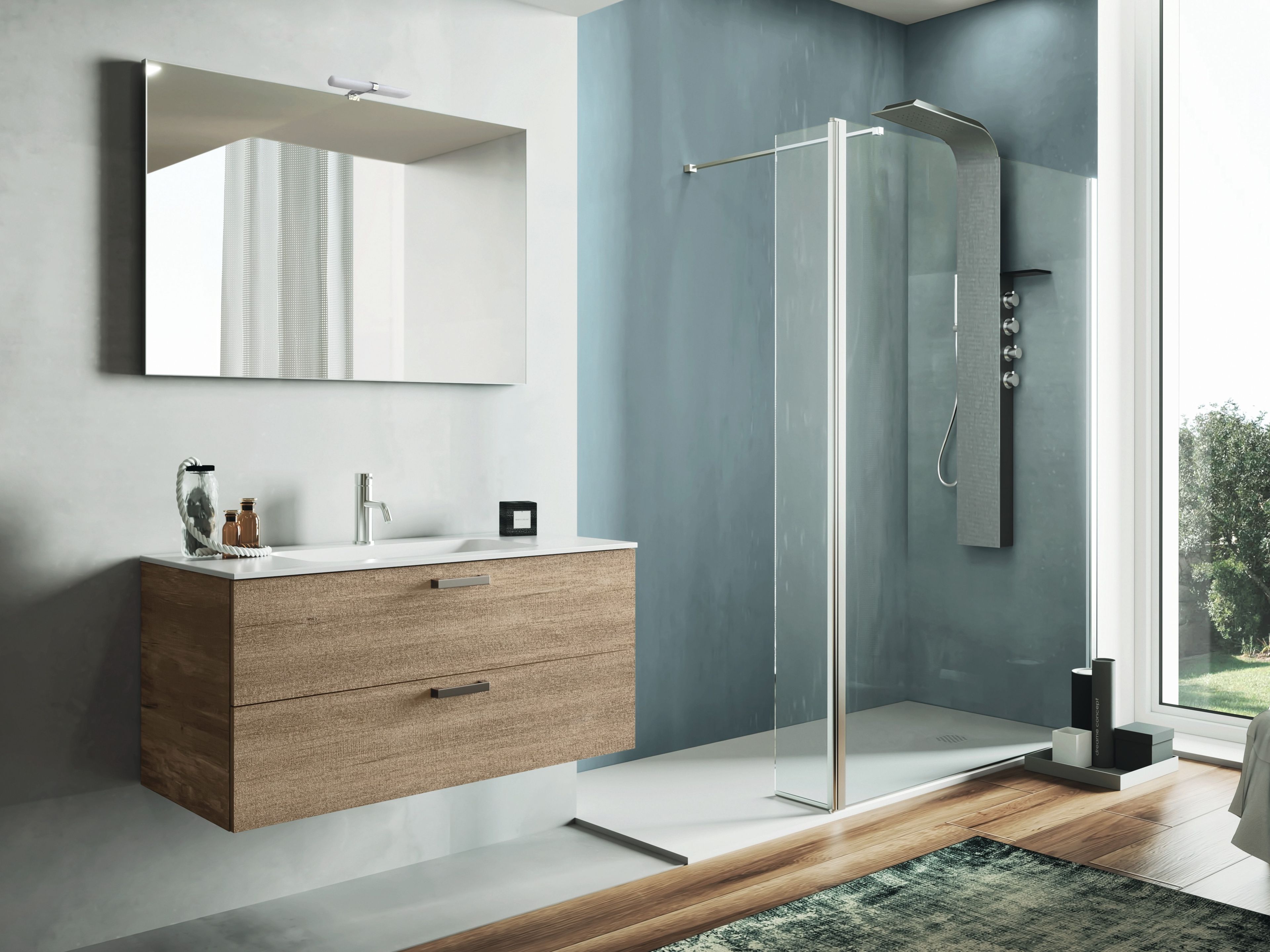 Шкаф для раковины с одним ящиком и встроенной раковиной Gruppo Geromin Qubo2 ARCH-00112331