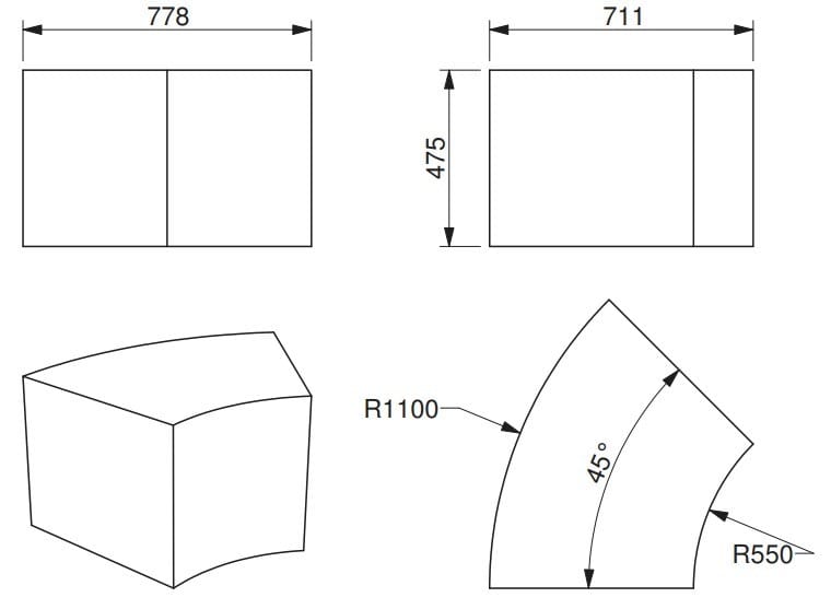 Модульная изогнутая скамья из пены QM Quinze & Milan ARCH-00145816 - Вид №2