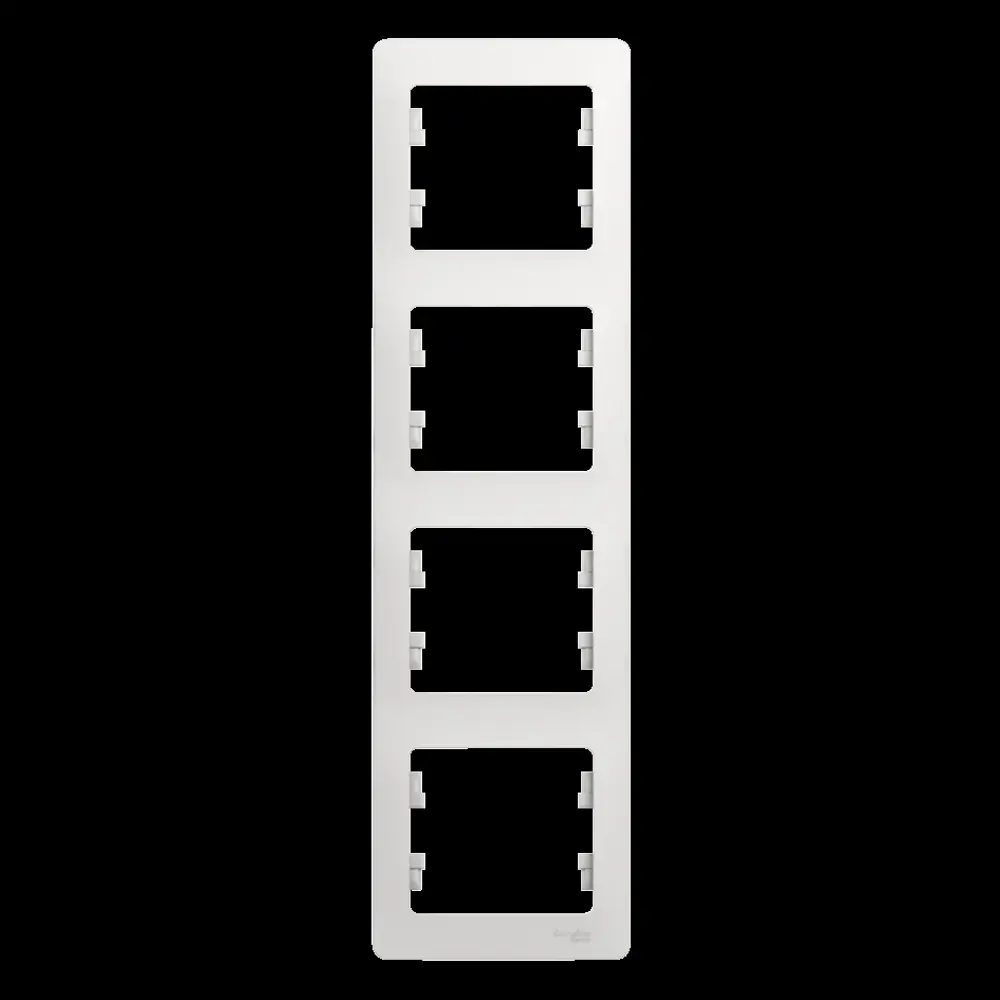 Рамка SYSTEME ELECTRIC Glossa для 4 розеток — белоснежная элегантность 89365971 STLM-1537934