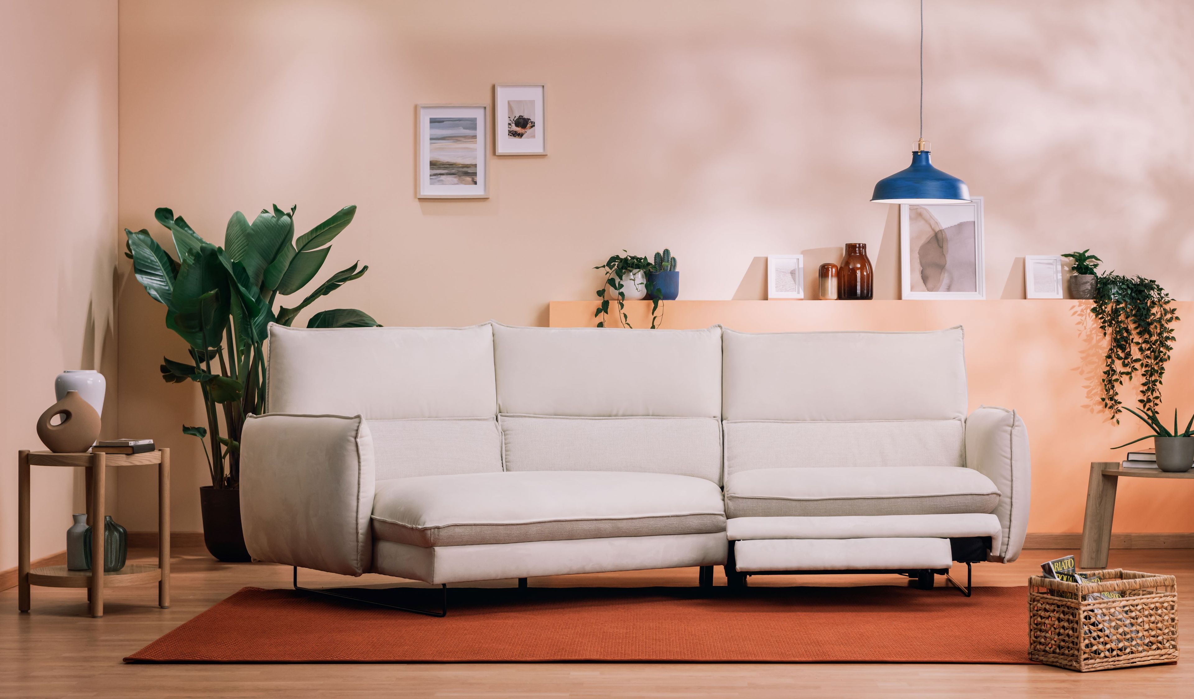 Тканевый угловой диван с электроприводом Divani.Store MONAMOUR ARCH-00095684 - Вид №1