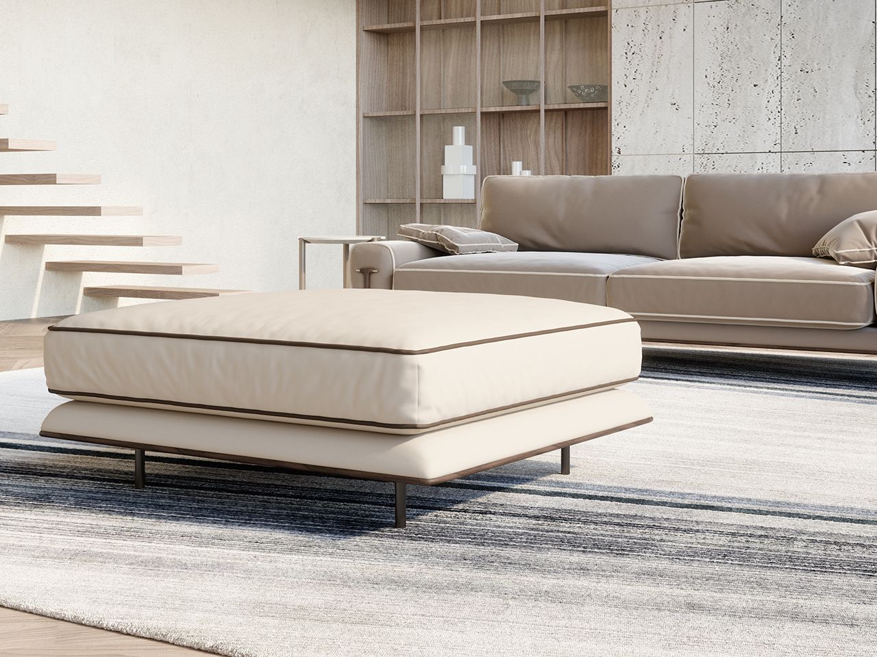 Ткань прямоугольный мягкий пуф Turri ARCH-00008097