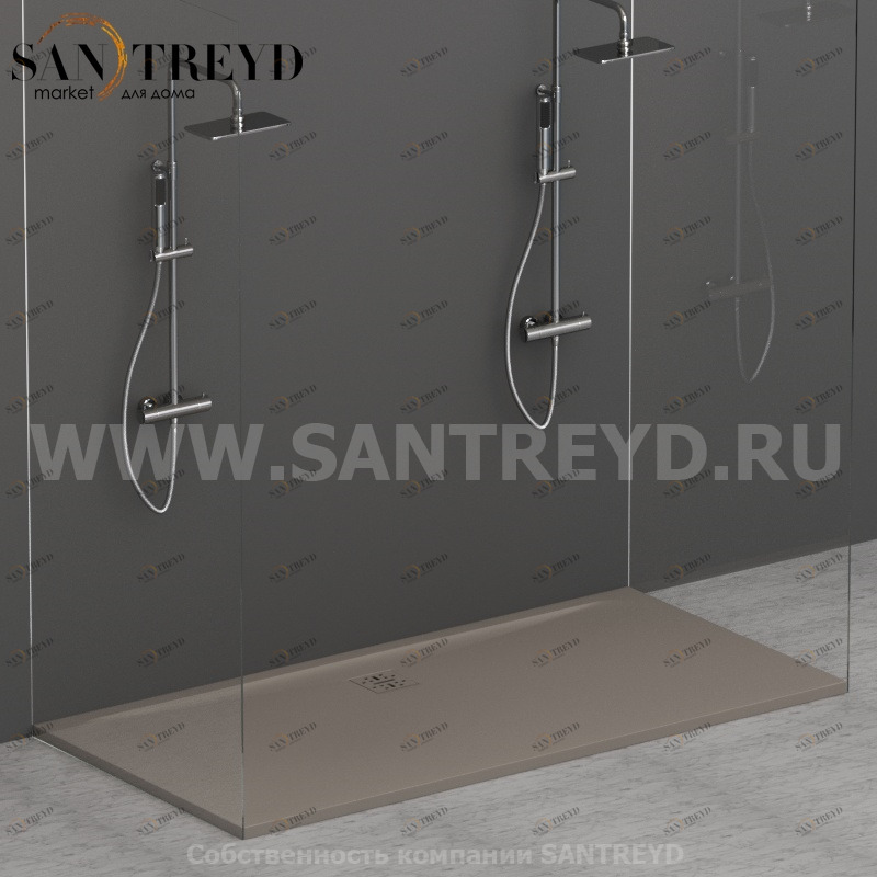 DP18090505 Душевой поддон 180х90 см цвет Кашемир Globo DOCCIAPIETRA Италия Ceramica Globo