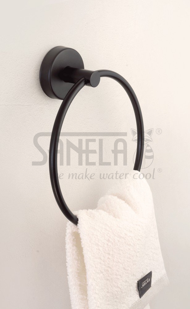 62051 Нержавеющий полотенцедержатель, черная матовая поверхность SANELA  - Вид №1