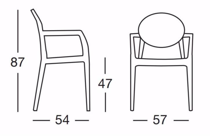 SCAB DESIGN Штабелируемый стул из поликарбоната с подлокотниками Igloo sun-id-1450060 - Вид №3