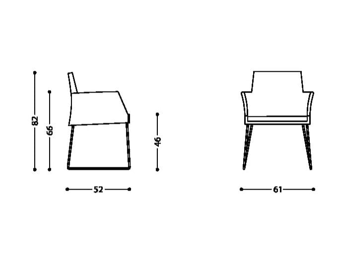Ткань сани стул с подлокотниками LAMM Fleet ARCH-00014563 - Вид №2