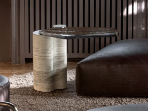 Журнальный столик из камня Раполано и топ из литого стекла