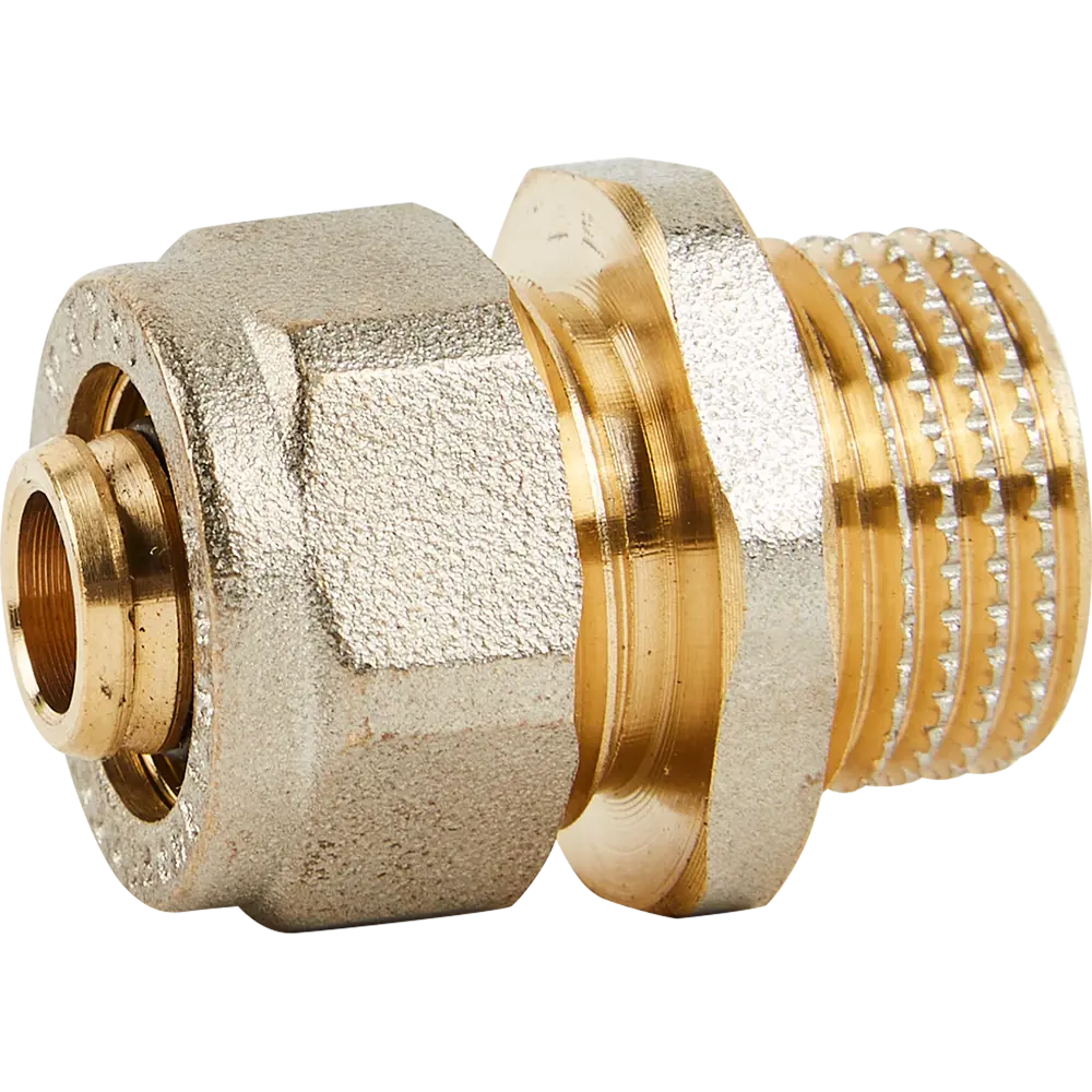 Переходник Aquasfera 1/2"x16 мм НР никелированная латунь 027-8721 STLM-2085409 - Вид №1