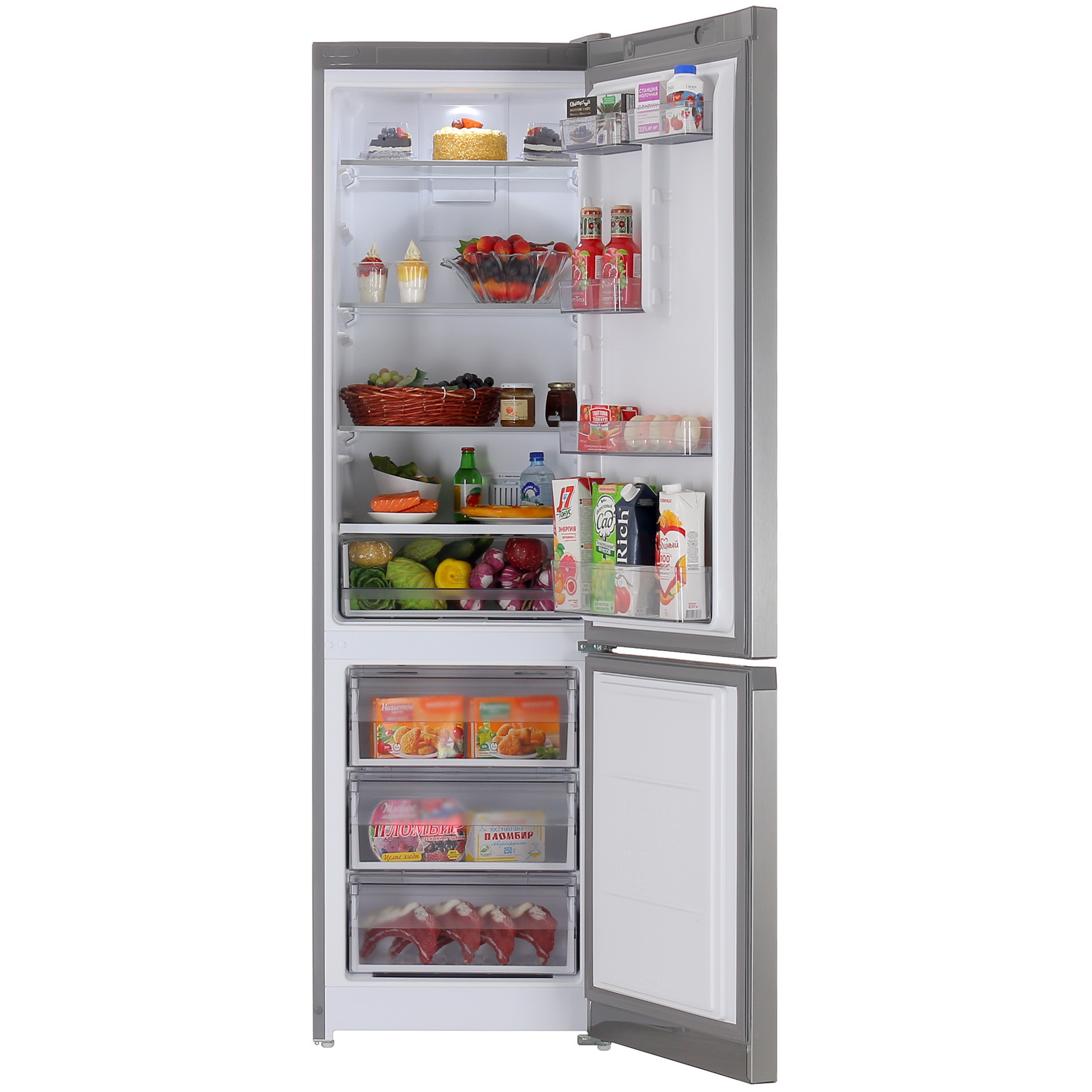 9027544 Холодильник с морозильником   Hotpoint HT 5200 MX серый STDN-0073893 - Вид №5