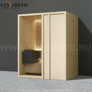 Effegibi YOKU.D45 SA.70200021 Сауна с правой дверью. Мощность: 4,5 кВт макс. Размеры: длина 174 см, ширина 132 см. Отделка: осина термообработанная