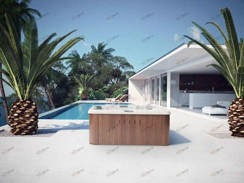 Jacuzzi® Квадратный наземный мини-бассейн с гидромассажем J-200™ sun-id-1476179