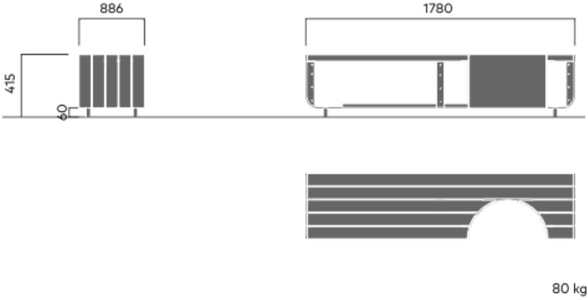 VESTRE Скамья из стали и дерева без спинки Stripes sun-id-1467434 - Вид №17