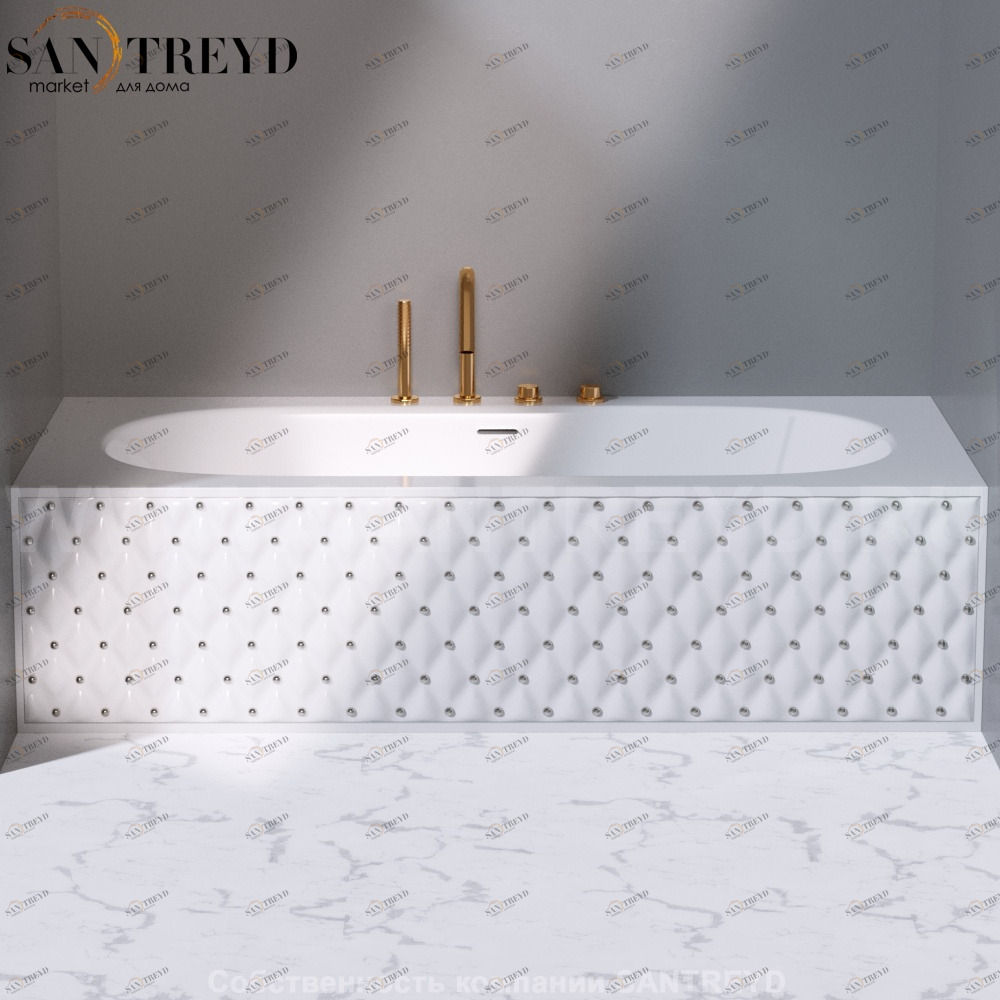 Ванна с декоративными панелями CLASS OVAL с хромированными вставками белая AeT ITALIA GLASS DV201V0100100P