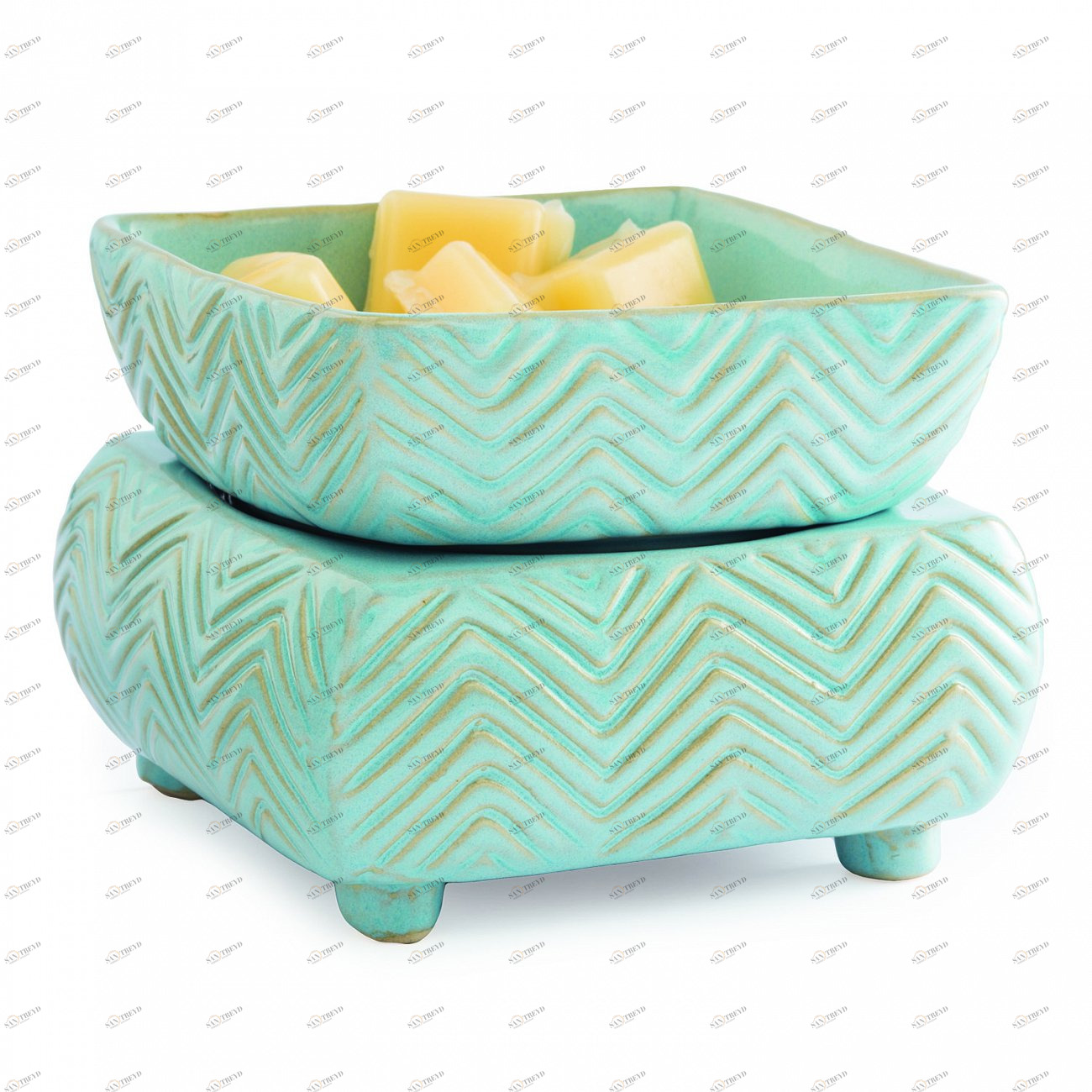 Керамический воскоплав шеврон CWD-CHEVRON CANDLE WARMERS  268153 Зеленый 