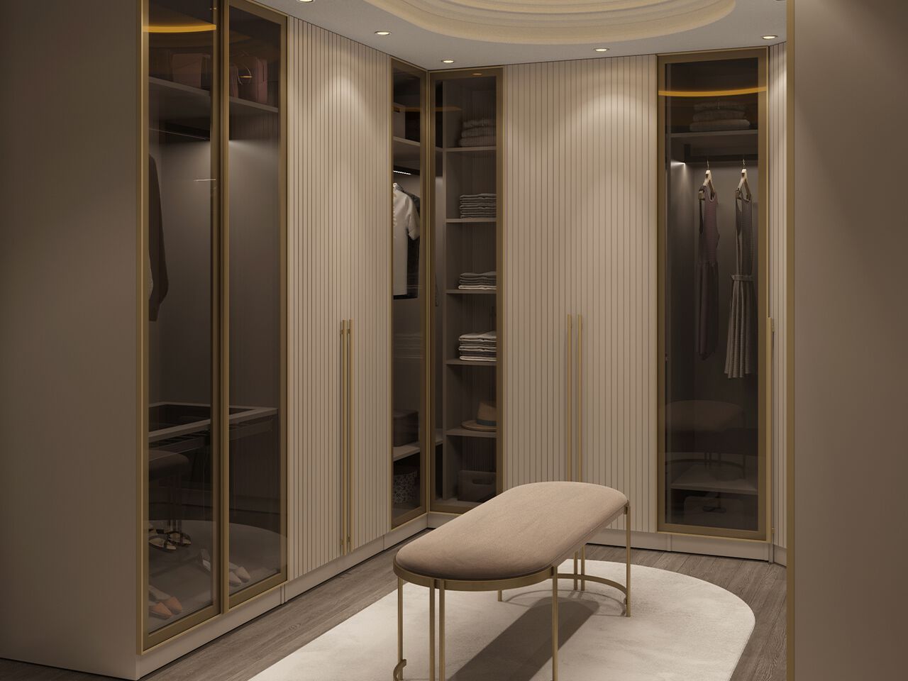 Деревянная секционная гардеробная NDESIGN румяна ARCH-00129035 - Вид №2