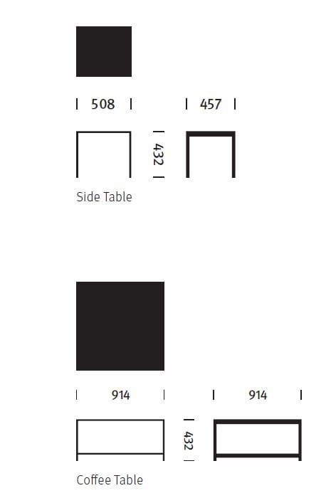 Квадратный мраморный журнальный столик Herman Miller H Frame ARCH-00102077 - Вид №3