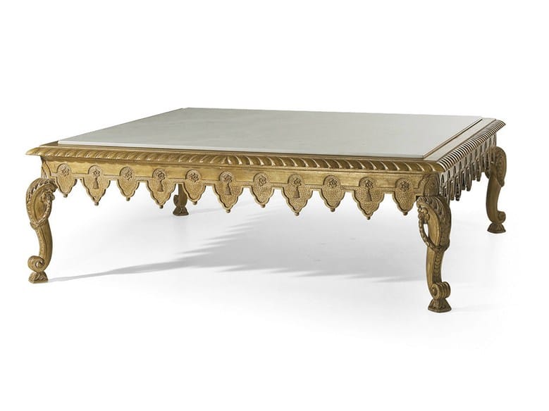 Деревянный журнальный столик с мраморной столешницей OAK Галерея ARCH-00017420