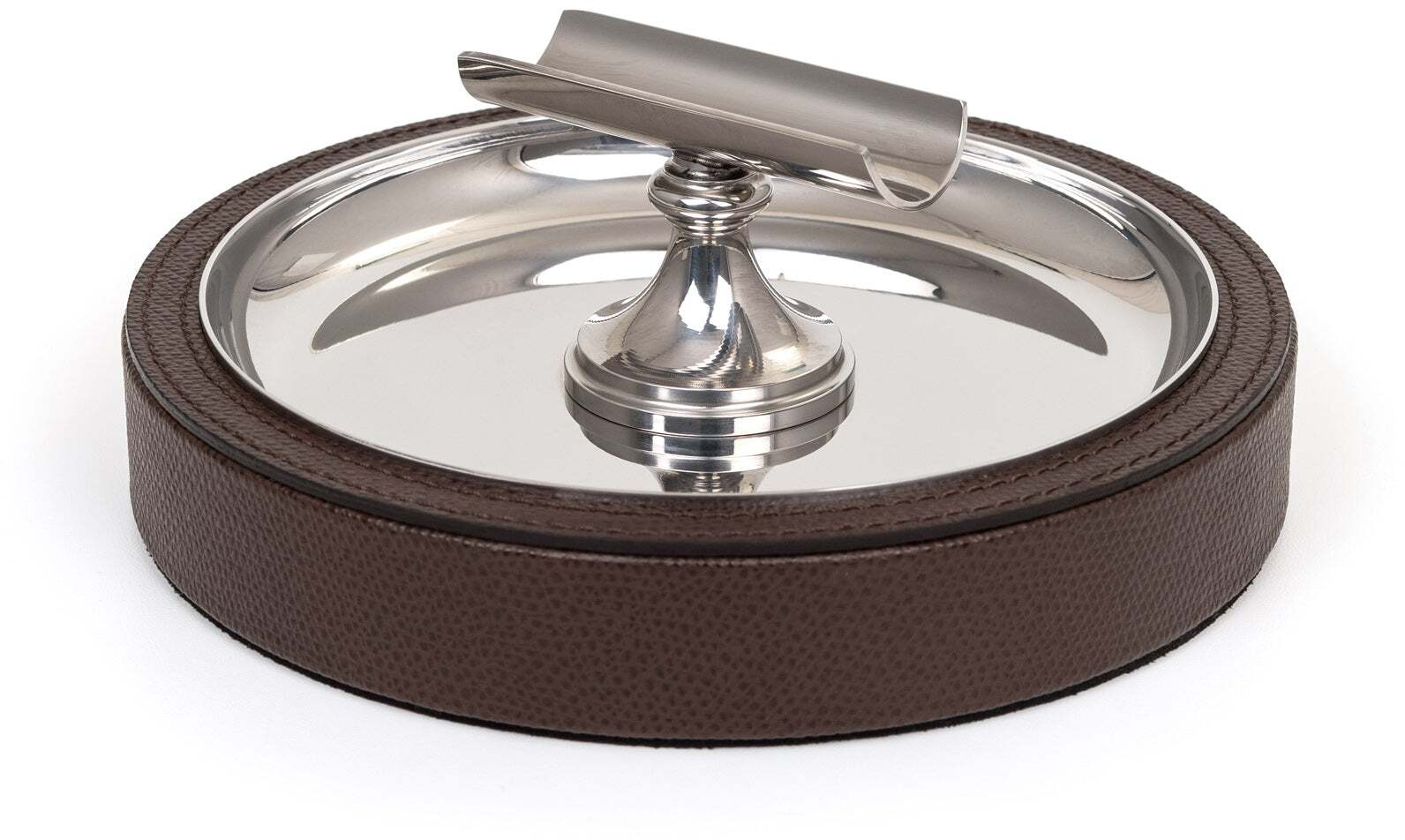 Пепельница для сигар - Ø 15,5XH6 см / зернистая кожа_черный