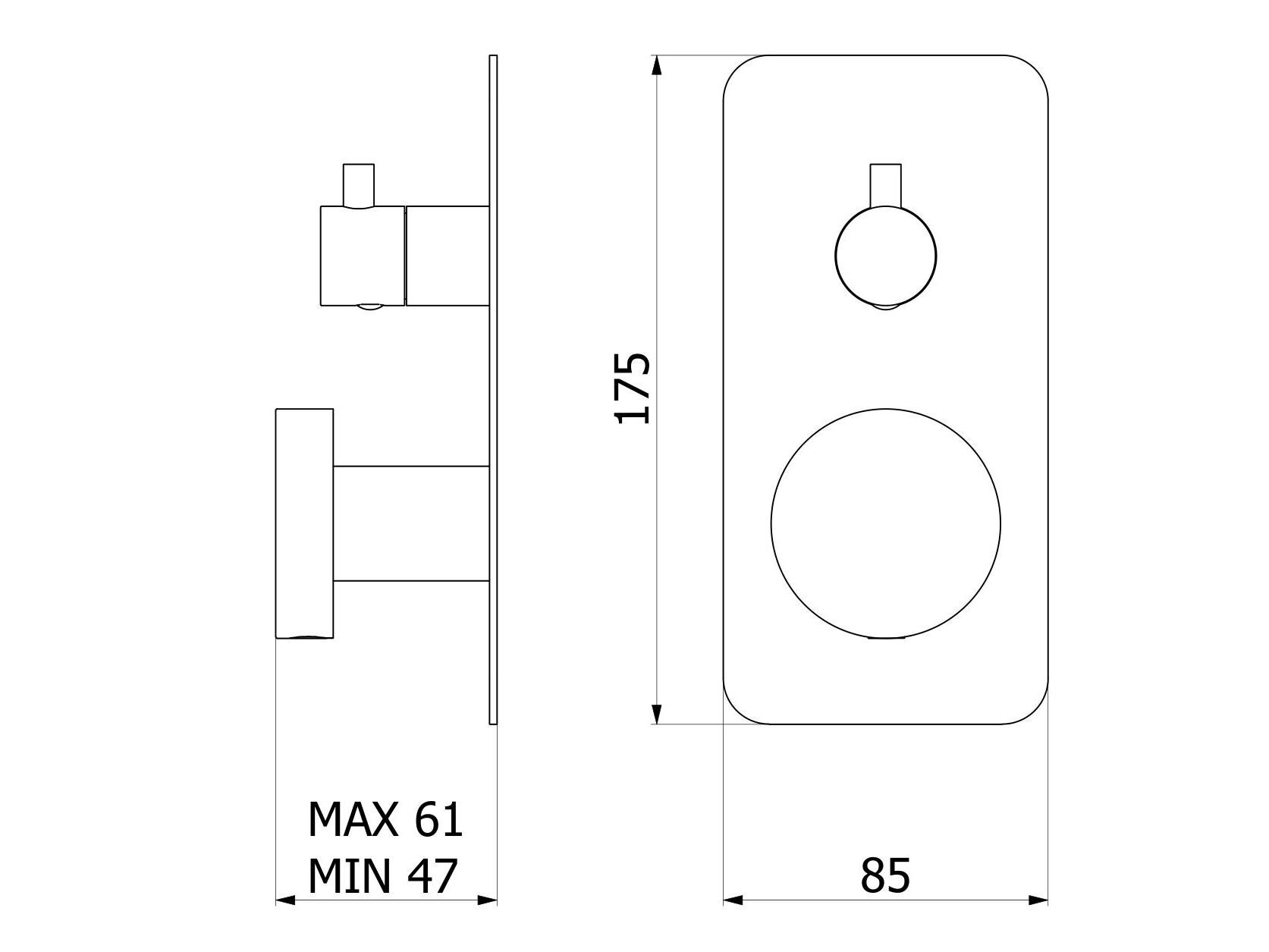 Смеситель для душа из нержавеющей стали с переключателем IB ARCH-00034276 - Вид №2
