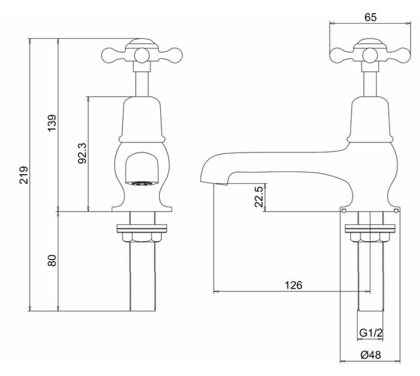 Смеситель для раковины с 2 отверстиями Burlington CLAREMONT ARCH-00029245 - Вид №13