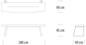 Thonet Мягкая скамья из ткани S 1090 sun-id-1505334 - Вид №1