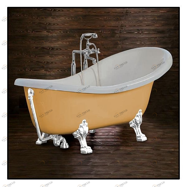 Ванна Akcjum Rectime 175 WR-01-01-KB-B овальная бежевая с белыми ножками WR0101KBB