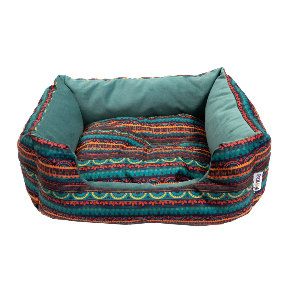 ПР0057004 Лежак для животных Ethnics 52x41х10см зеленый Foxie 