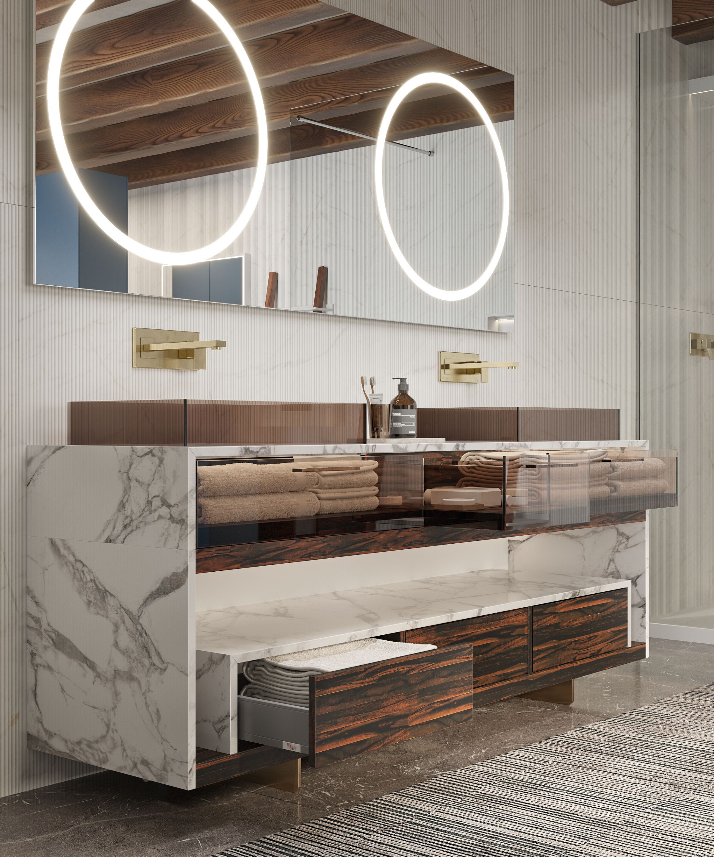 Зеркало для ванной со встроенным освещением MOMA Design Mirr outline ARCH-00069098 - Вид №1