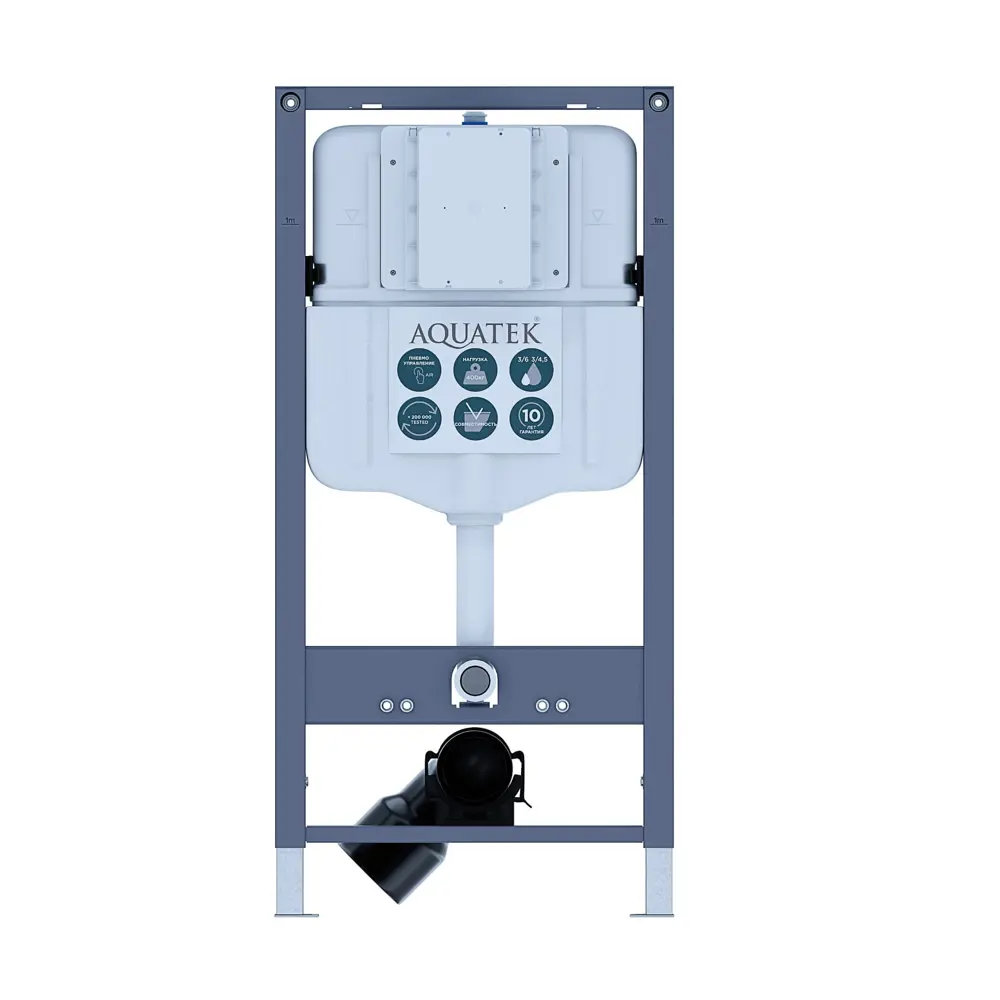 Комплект инсталляции Aquatek Pneumo N 49 с унитазом тип ободка открытый Glory клавиша Aquatek Pnn-0000002 серая Pneumo N49 STLM-2047986 - Вид №4