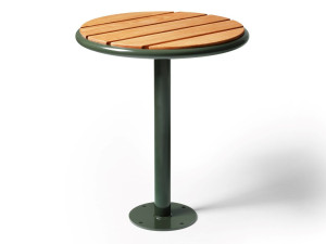 Круглый стол для общественных мест из стали и дерева