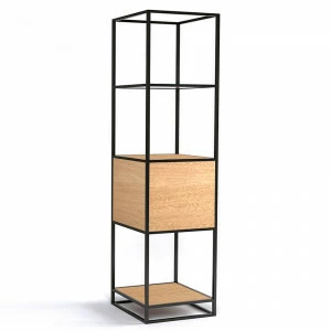 Стеллаж металлический открытый светлый дуб Kvadra 1 INTELLIGENT DESIGN СТЕЛЛАЖИ KVADRA 260770 Бежевый;черный