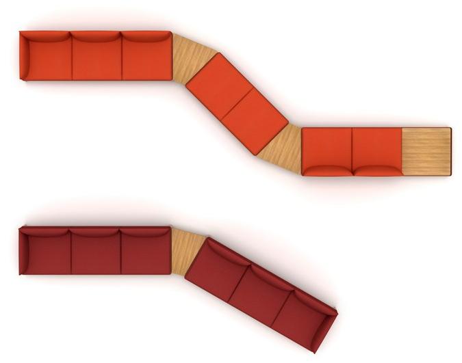 ENEA Модульная тканевая скамья со спинкой Kubika sun-id-1423881 - Вид №3