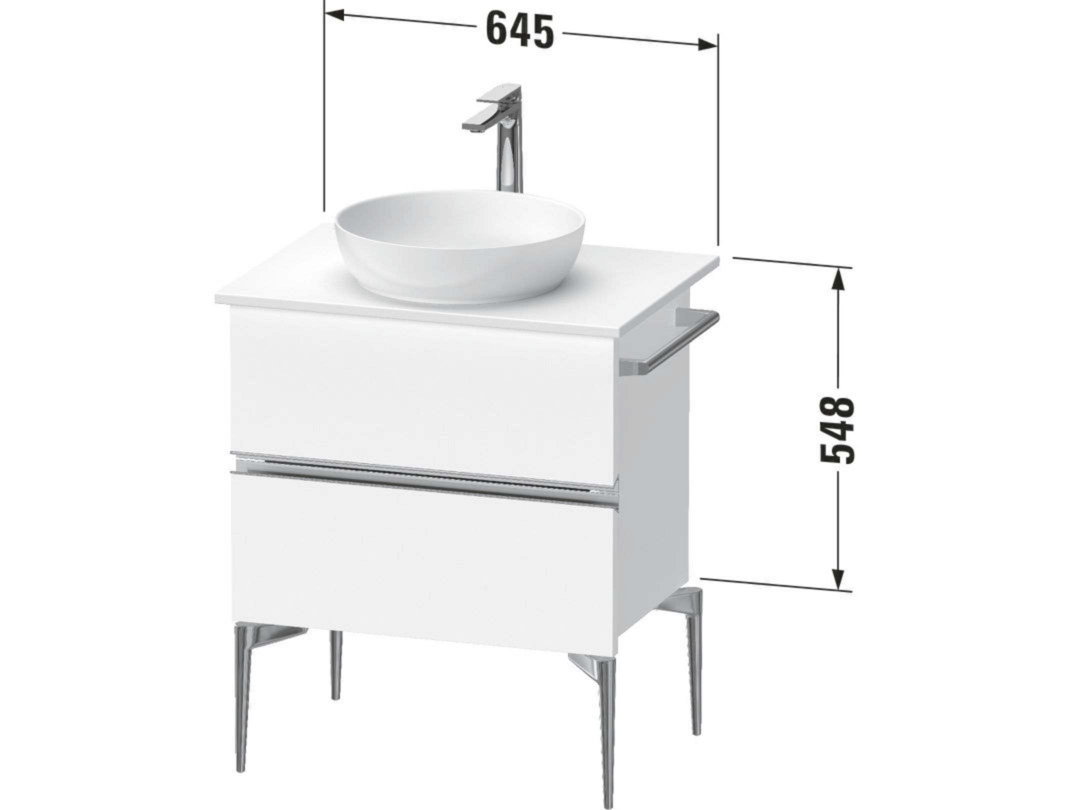 Деревянный одиночный напольный умывальник с ящиками Duravit Sivida ARCH-00045770 - Вид №3