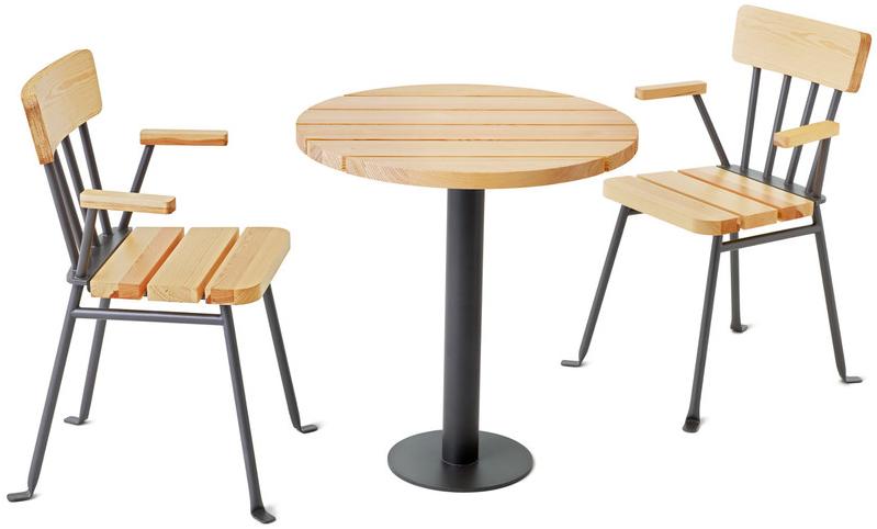 Nola Industrier Круглый садовый стол из стали и дерева Bollnäs sun-id-1438228 - Вид №1