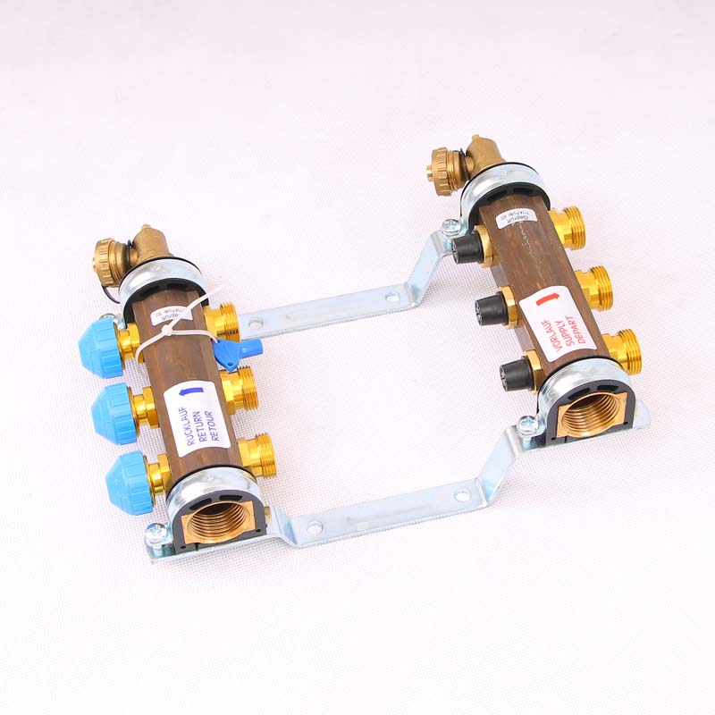 Коллекторная группа HKV с регулировочными и термостатическими вентилями WATTS Ind 1"x3/4"ЕК 3 выхода 10004174 - Вид №2