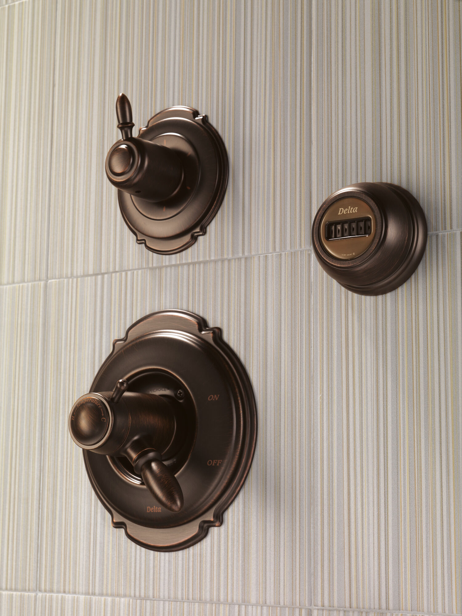 T11955-RB 3-портовая переключающая накладка с 6 позициями Delta Faucet Victorian Венецианская бронза - Вид №11