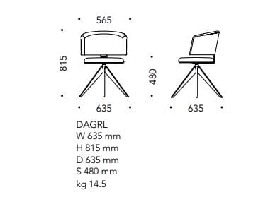 Тканевый мягкий поворотный стул Mobboli Daily ARCH-00066715 - Вид №6