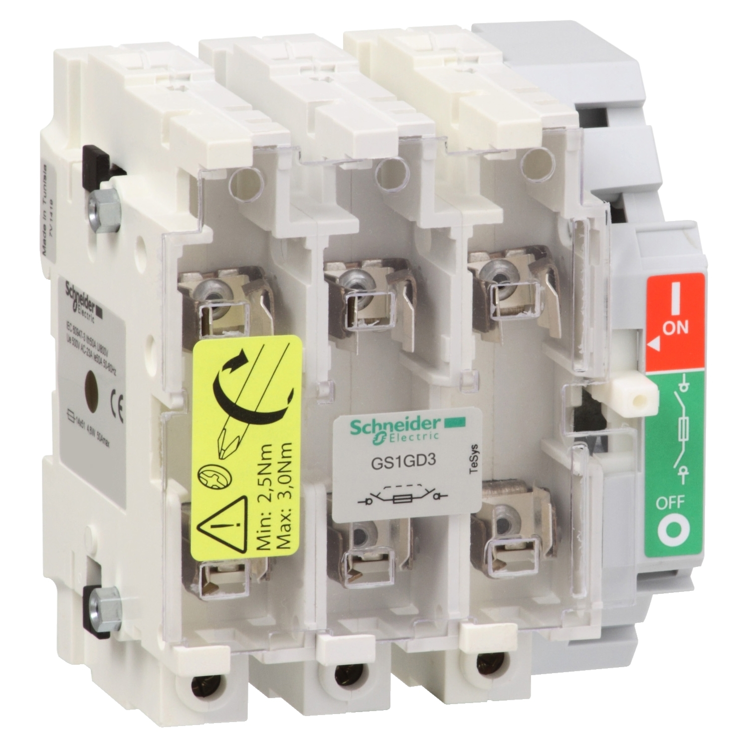 GS1GD3 Рубильник с предохранителем GS 63А 3P, 000 Schneider Electric TeSys 